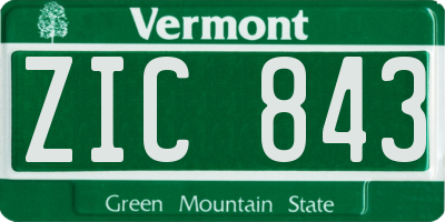 VT license plate ZIC843