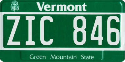 VT license plate ZIC846