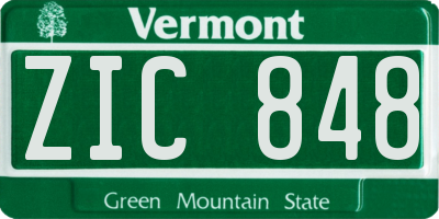 VT license plate ZIC848