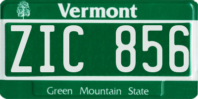 VT license plate ZIC856