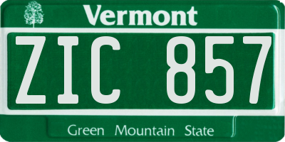 VT license plate ZIC857