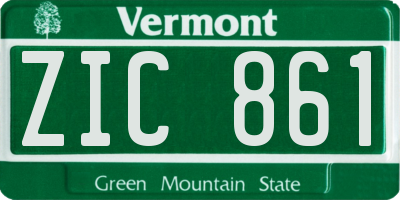 VT license plate ZIC861