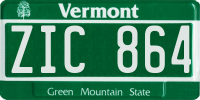 VT license plate ZIC864