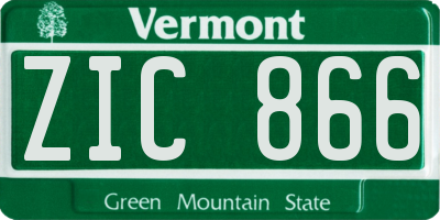 VT license plate ZIC866