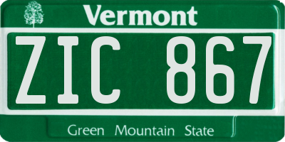 VT license plate ZIC867