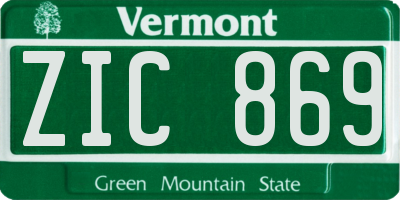 VT license plate ZIC869