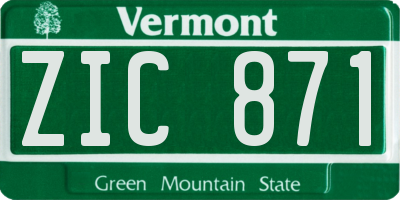 VT license plate ZIC871