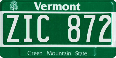VT license plate ZIC872