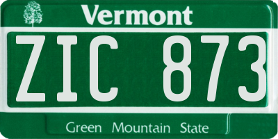 VT license plate ZIC873