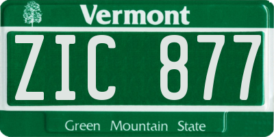 VT license plate ZIC877