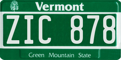 VT license plate ZIC878