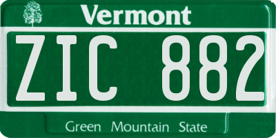 VT license plate ZIC882