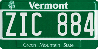 VT license plate ZIC884