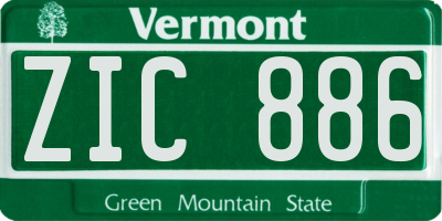VT license plate ZIC886