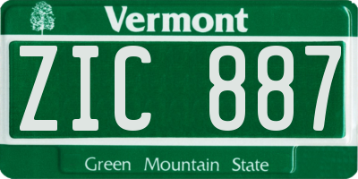 VT license plate ZIC887
