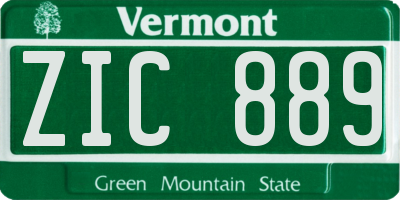 VT license plate ZIC889