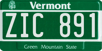 VT license plate ZIC891
