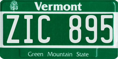 VT license plate ZIC895