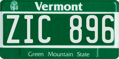 VT license plate ZIC896