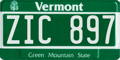 VT license plate ZIC897