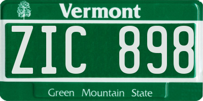 VT license plate ZIC898