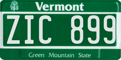 VT license plate ZIC899