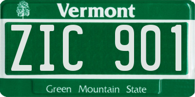 VT license plate ZIC901