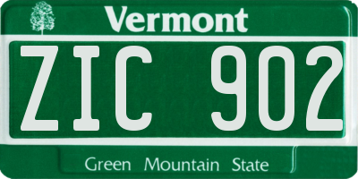 VT license plate ZIC902