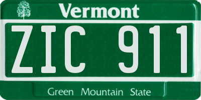 VT license plate ZIC911