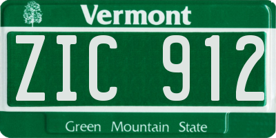 VT license plate ZIC912