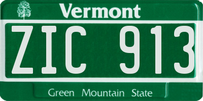 VT license plate ZIC913