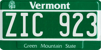 VT license plate ZIC923