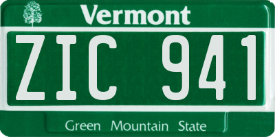 VT license plate ZIC941