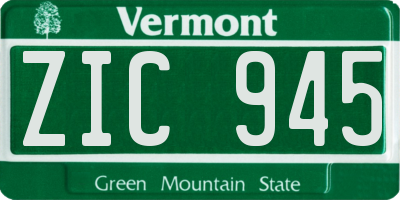 VT license plate ZIC945