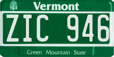 VT license plate ZIC946