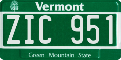 VT license plate ZIC951