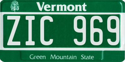 VT license plate ZIC969