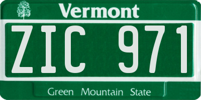 VT license plate ZIC971