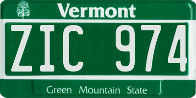 VT license plate ZIC974