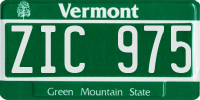 VT license plate ZIC975