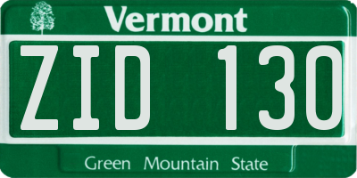 VT license plate ZID130