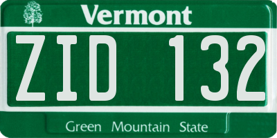 VT license plate ZID132