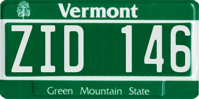 VT license plate ZID146
