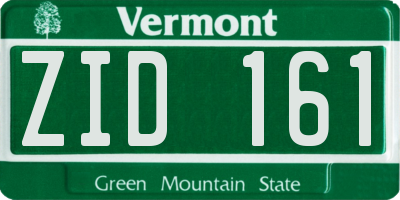VT license plate ZID161