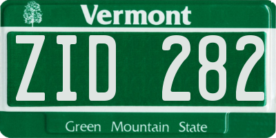 VT license plate ZID282