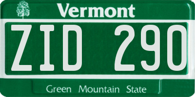 VT license plate ZID290