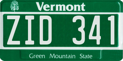 VT license plate ZID341