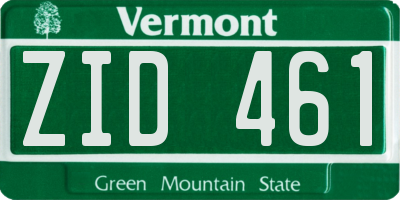 VT license plate ZID461
