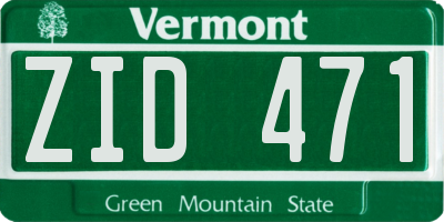VT license plate ZID471