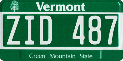 VT license plate ZID487